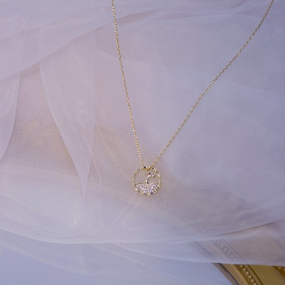 NEW 14K Gold Plated Diamond Mermaid Necklace a - Picture 11 of 11